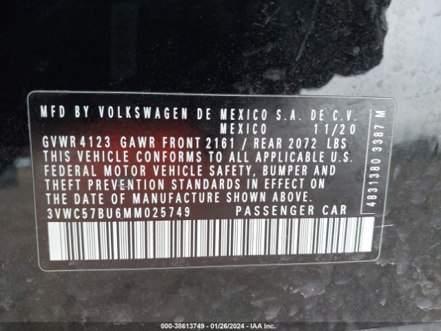 Photo 8 VIN: 3VWC57BU6MM025749 - VOLKSWAGEN JETTA 