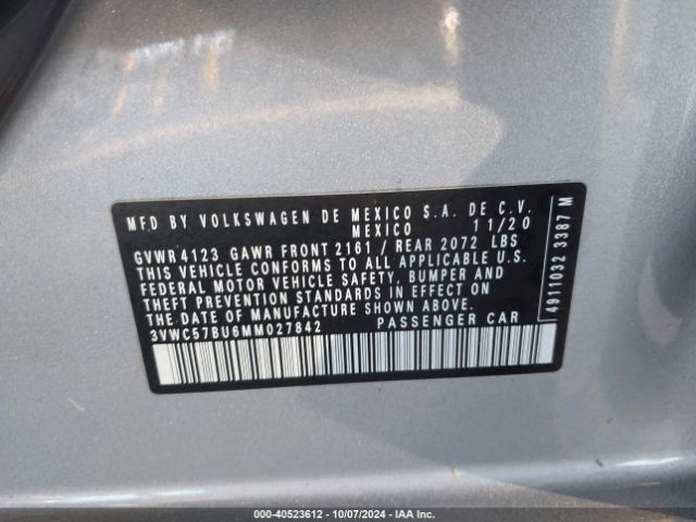 Photo 8 VIN: 3VWC57BU6MM027842 - VOLKSWAGEN JETTA 