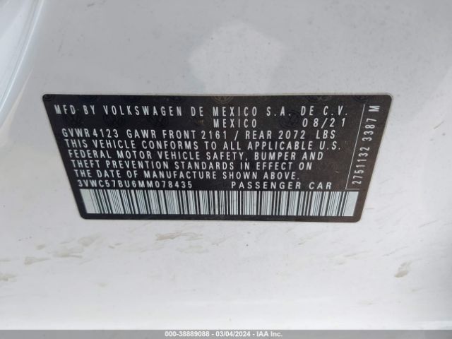 Photo 8 VIN: 3VWC57BU6MM078435 - VOLKSWAGEN JETTA 