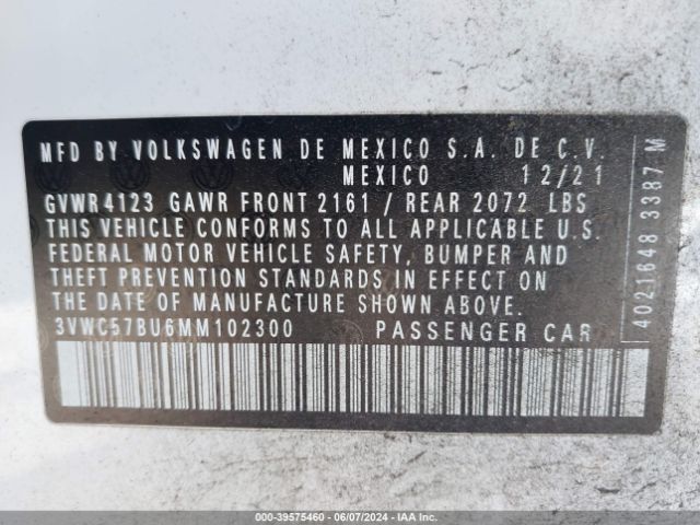 Photo 8 VIN: 3VWC57BU6MM102300 - VOLKSWAGEN JETTA 