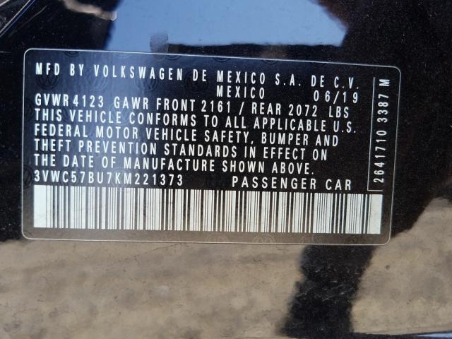 Photo 9 VIN: 3VWC57BU7KM221373 - VOLKSWAGEN JETTA S 