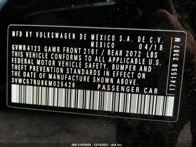 Photo 8 VIN: 3VWC57BU8KM025426 - VOLKSWAGEN JETTA 