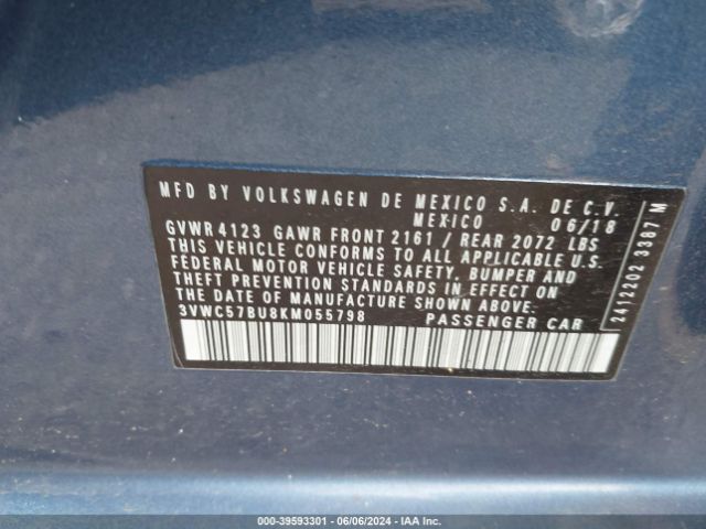 Photo 8 VIN: 3VWC57BU8KM055798 - VOLKSWAGEN JETTA 