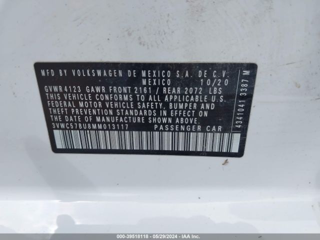 Photo 8 VIN: 3VWC57BU8MM013117 - VOLKSWAGEN JETTA 