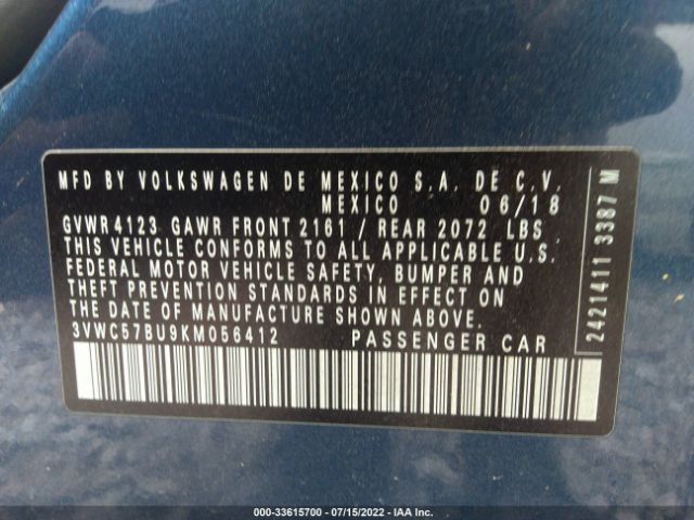 Photo 8 VIN: 3VWC57BU9KM056412 - VOLKSWAGEN JETTA 