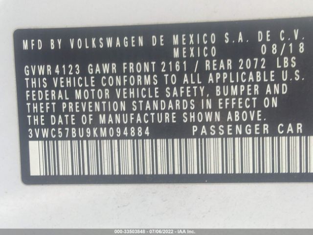 Photo 8 VIN: 3VWC57BU9KM094884 - VOLKSWAGEN JETTA 