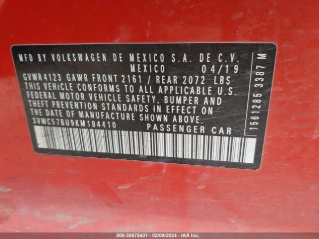 Photo 8 VIN: 3VWC57BU9KM184410 - VOLKSWAGEN JETTA 