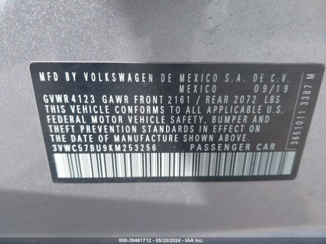 Photo 8 VIN: 3VWC57BU9KM253256 - VOLKSWAGEN JETTA 