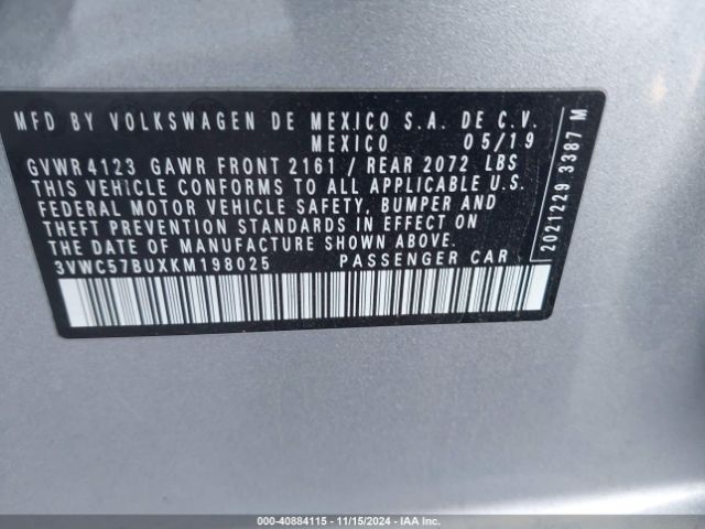 Photo 8 VIN: 3VWC57BUXKM198025 - VOLKSWAGEN JETTA 