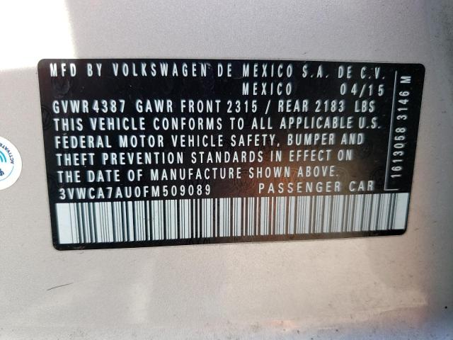 Photo 11 VIN: 3VWCA7AU0FM509089 - VOLKSWAGEN GOLF 