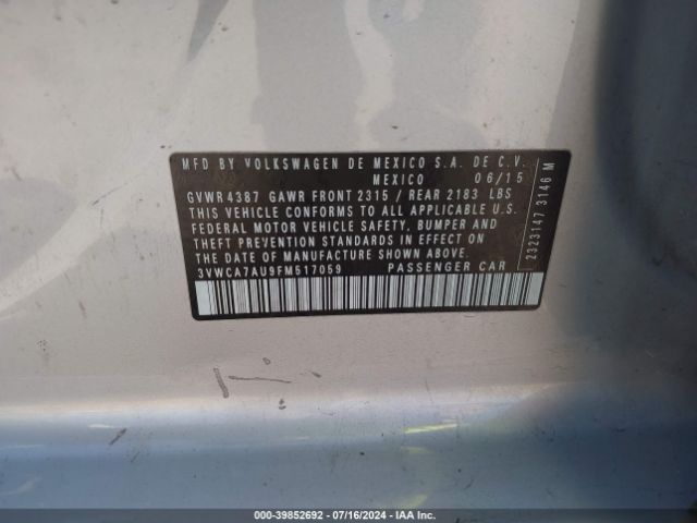 Photo 8 VIN: 3VWCA7AU9FM517059 - VOLKSWAGEN GOLF 