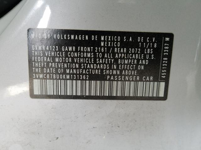 Photo 9 VIN: 3VWCB7BU0KM131362 - VOLKSWAGEN JETTA S 