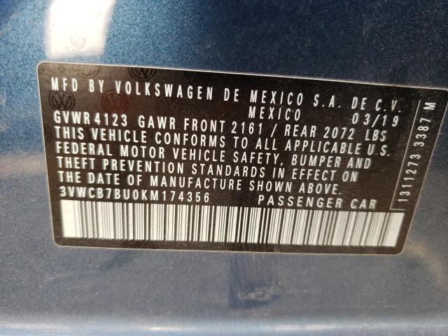 Photo 11 VIN: 3VWCB7BU0KM174356 - VOLKSWAGEN JETTA S 