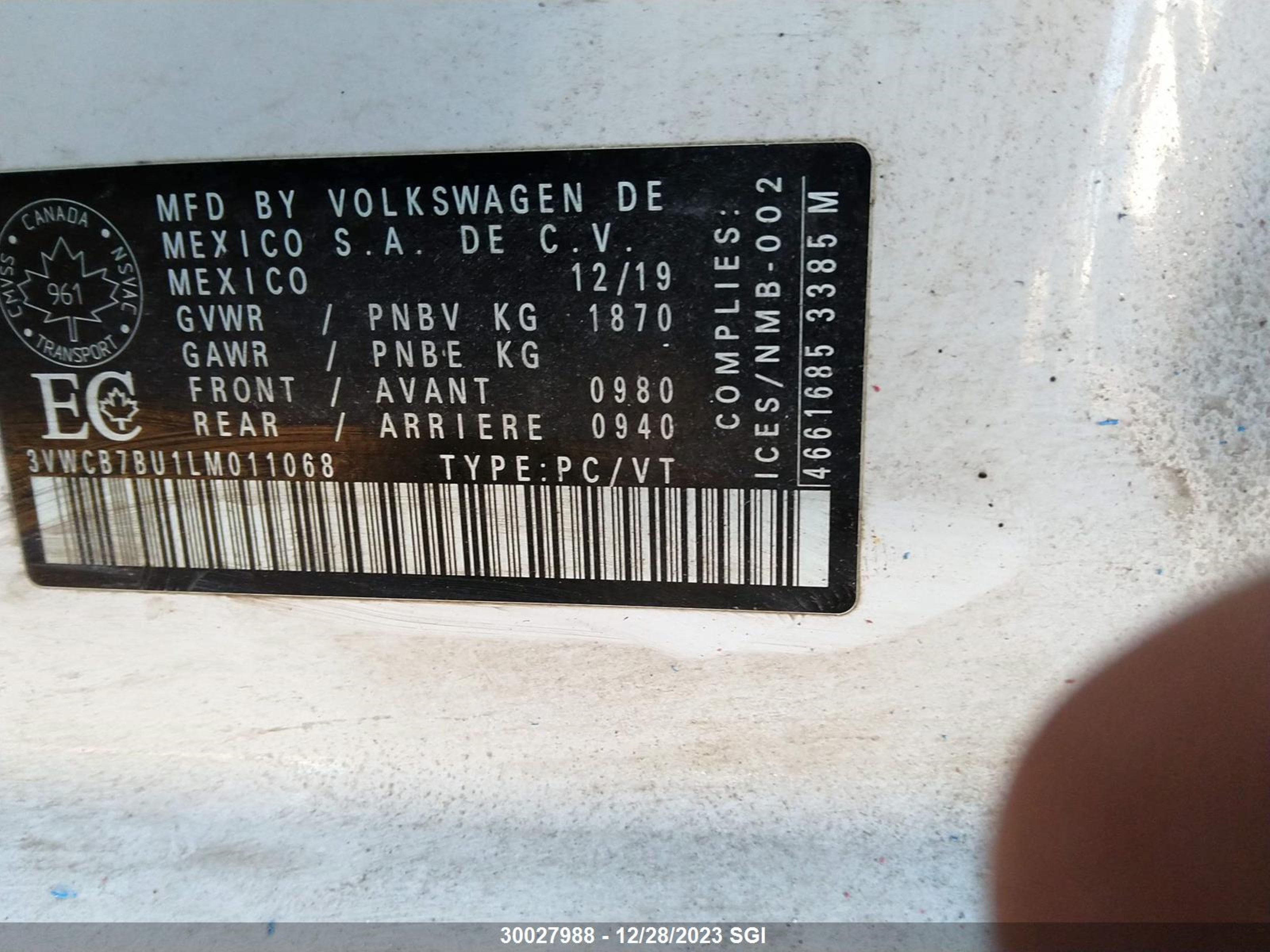 Photo 8 VIN: 3VWCB7BU1LM011068 - VOLKSWAGEN JETTA 