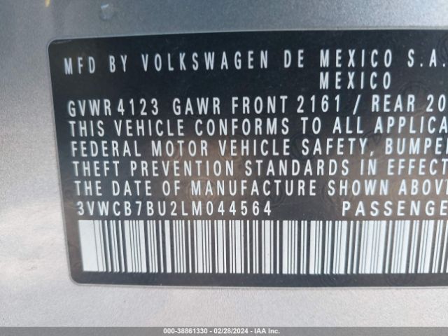 Photo 8 VIN: 3VWCB7BU2LM044564 - VOLKSWAGEN JETTA 