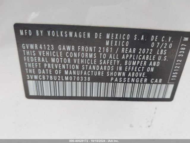 Photo 8 VIN: 3VWCB7BU2LM070338 - VOLKSWAGEN JETTA 