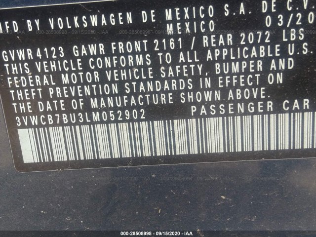 Photo 8 VIN: 3VWCB7BU3LM052902 - VOLKSWAGEN JETTA 