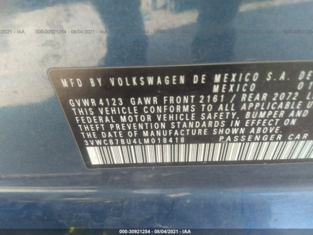 Photo 8 VIN: 3VWCB7BU4LM018418 - VOLKSWAGEN JETTA 