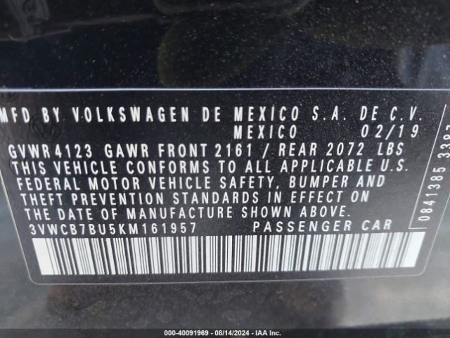 Photo 8 VIN: 3VWCB7BU5KM161957 - VOLKSWAGEN JETTA 