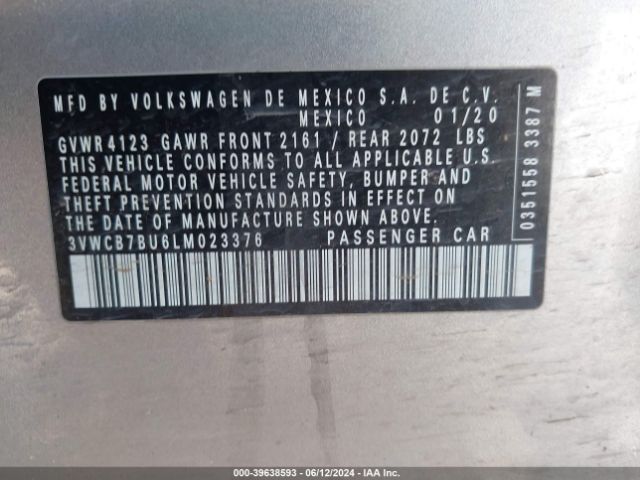 Photo 8 VIN: 3VWCB7BU6LM023376 - VOLKSWAGEN JETTA 