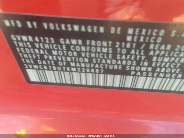 Photo 8 VIN: 3VWCB7BU7KM226887 - VOLKSWAGEN JETTA 