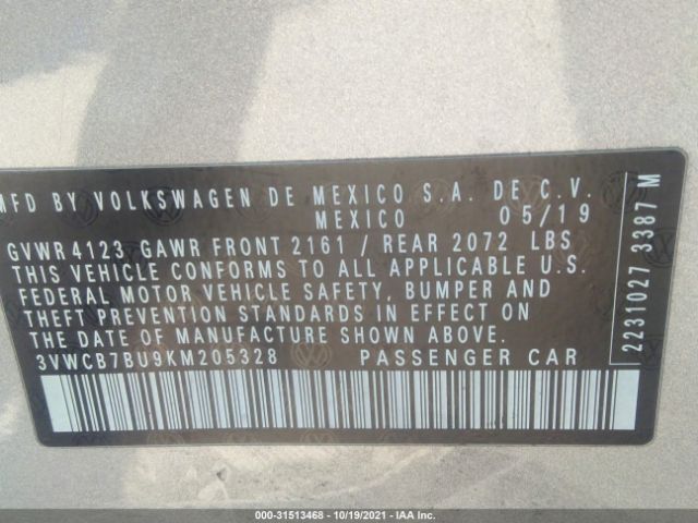 Photo 8 VIN: 3VWCB7BU9KM205328 - VOLKSWAGEN JETTA 