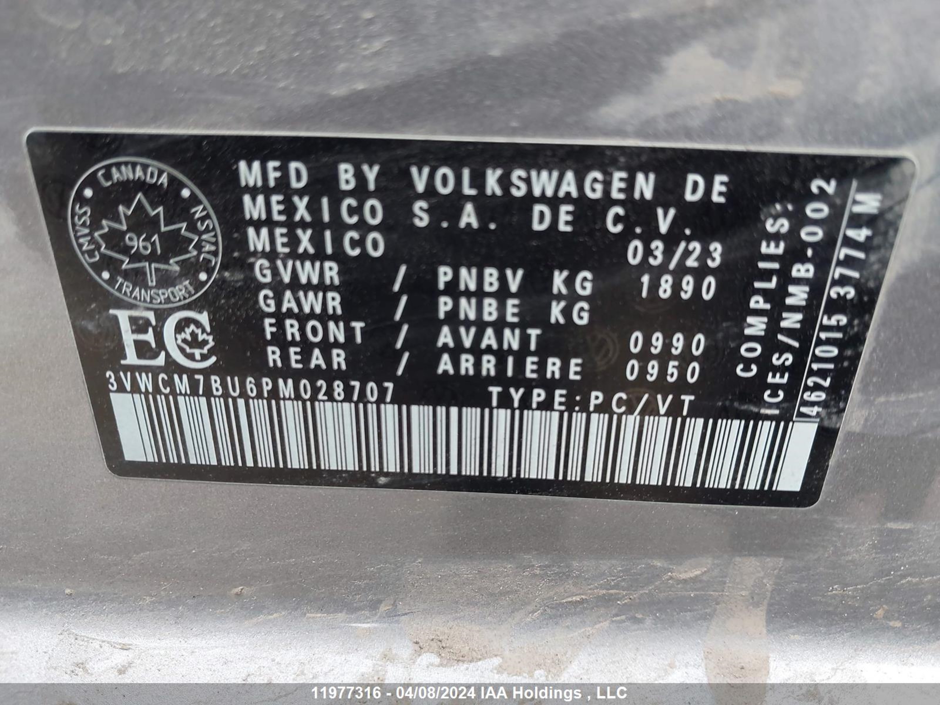 Photo 8 VIN: 3VWCM7BU6PM028707 - VOLKSWAGEN JETTA 