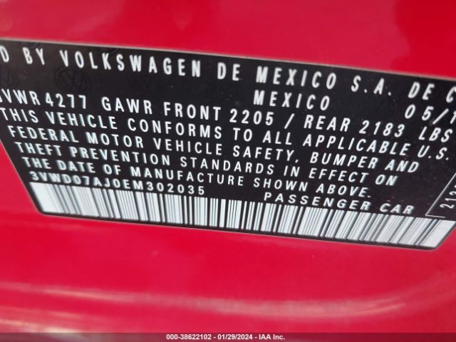 Photo 8 VIN: 3VWD07AJ0EM302035 - VOLKSWAGEN JETTA 