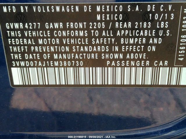 Photo 8 VIN: 3VWD07AJ1EM380730 - VOLKSWAGEN JETTA SEDAN 