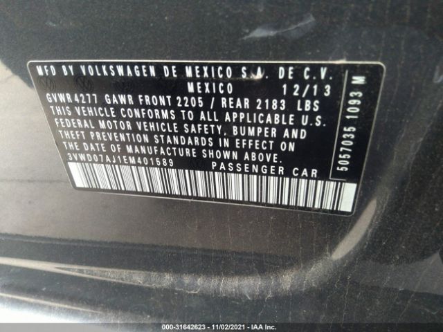 Photo 8 VIN: 3VWD07AJ1EM401589 - VOLKSWAGEN JETTA SEDAN 