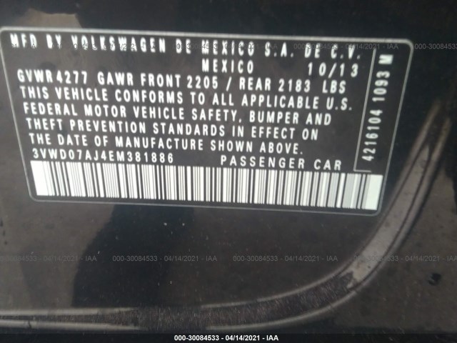 Photo 8 VIN: 3VWD07AJ4EM381886 - VOLKSWAGEN JETTA 