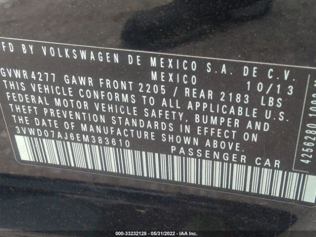 Photo 8 VIN: 3VWD07AJ6EM383610 - VOLKSWAGEN JETTA SEDAN 