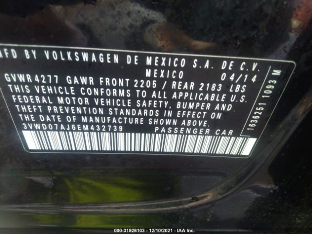 Photo 8 VIN: 3VWD07AJ6EM432739 - VOLKSWAGEN JETTA SEDAN 