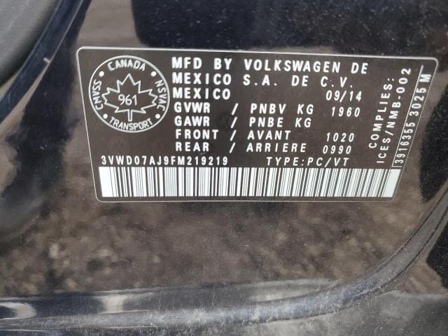 Photo 11 VIN: 3VWD07AJ9FM219219 - VOLKSWAGEN JETTA SE 