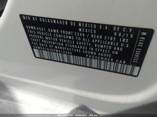 Photo 8 VIN: 3VWD07AJ9FM412485 - VOLKSWAGEN JETTA SEDAN 