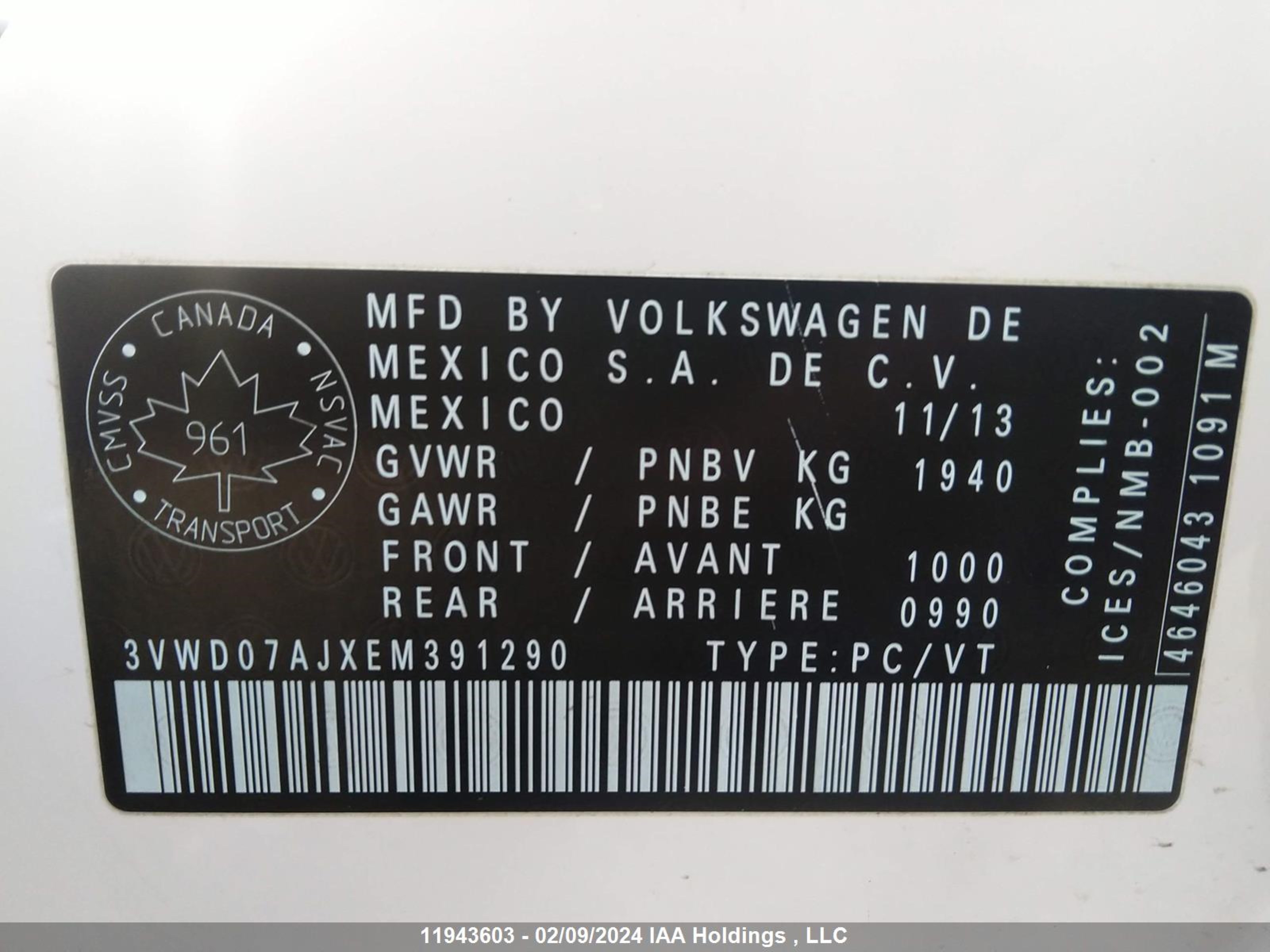 Photo 8 VIN: 3VWD07AJXEM391290 - VOLKSWAGEN JETTA 