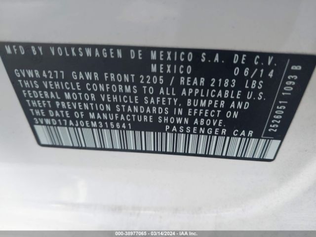 Photo 8 VIN: 3VWD17AJ0EM315641 - VOLKSWAGEN JETTA 