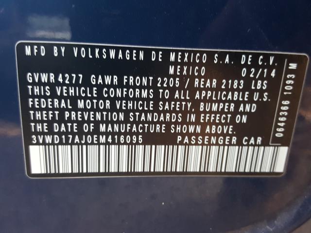 Photo 9 VIN: 3VWD17AJ0EM416095 - VOLKSWAGEN JETTA SE 