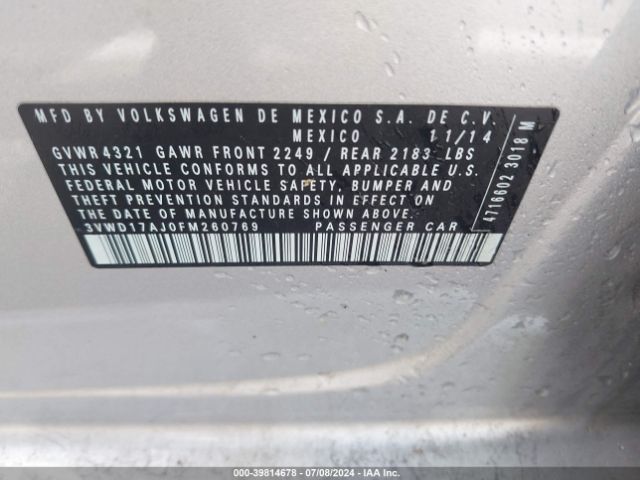 Photo 8 VIN: 3VWD17AJ0FM260769 - VOLKSWAGEN JETTA 