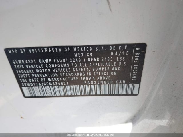 Photo 8 VIN: 3VWD17AJ0FM334627 - VOLKSWAGEN JETTA 