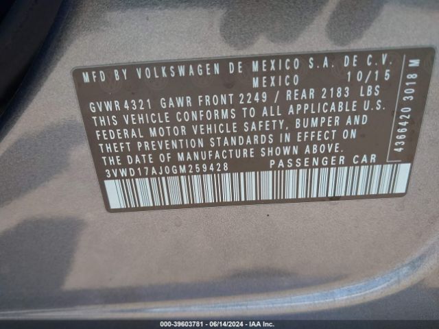 Photo 8 VIN: 3VWD17AJ0GM259428 - VOLKSWAGEN JETTA 