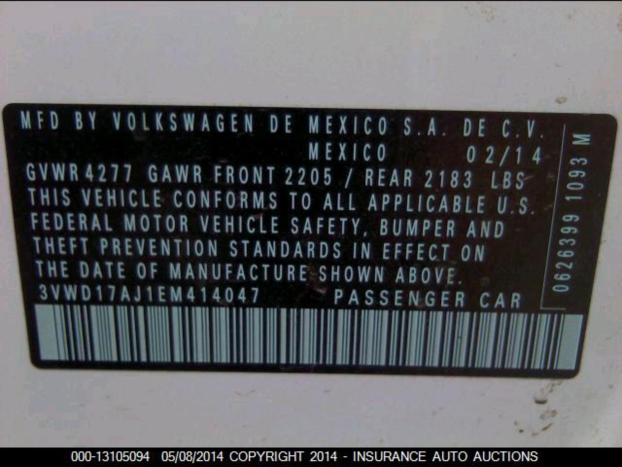 Photo 8 VIN: 3VWD17AJ1EM414047 - VOLKSWAGEN JETTA 