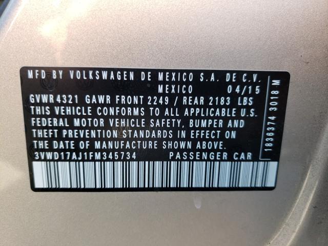 Photo 9 VIN: 3VWD17AJ1FM345734 - VOLKSWAGEN JETTA SE 