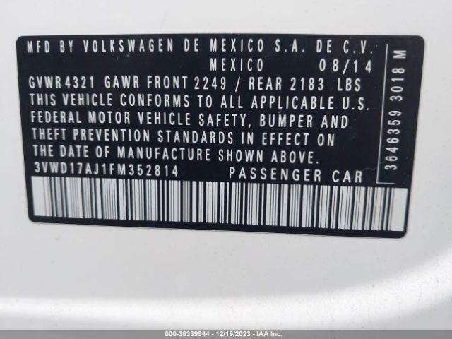 Photo 8 VIN: 3VWD17AJ1FM352814 - VOLKSWAGEN JETTA 