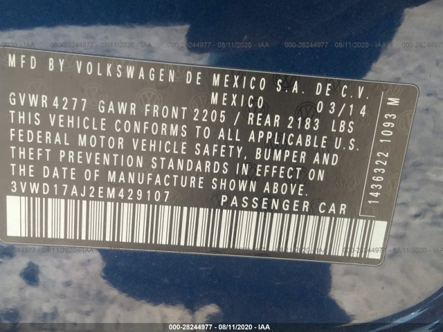 Photo 8 VIN: 3VWD17AJ2EM429107 - VOLKSWAGEN JETTA SEDAN 