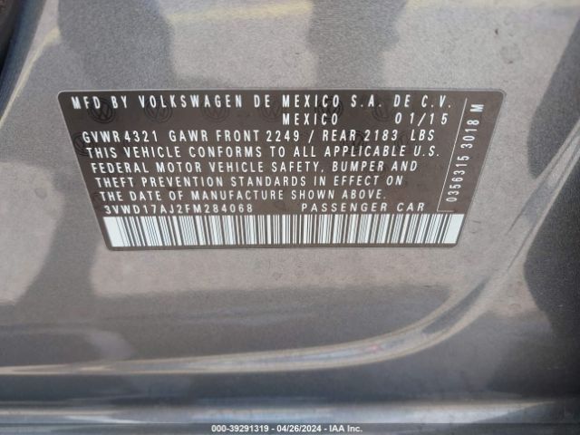 Photo 8 VIN: 3VWD17AJ2FM284068 - VOLKSWAGEN JETTA 