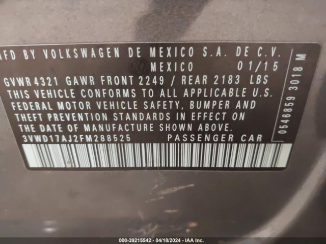 Photo 8 VIN: 3VWD17AJ2FM288525 - VOLKSWAGEN JETTA 