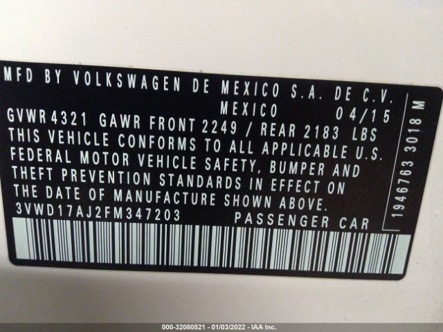 Photo 8 VIN: 3VWD17AJ2FM347203 - VOLKSWAGEN JETTA SEDAN 