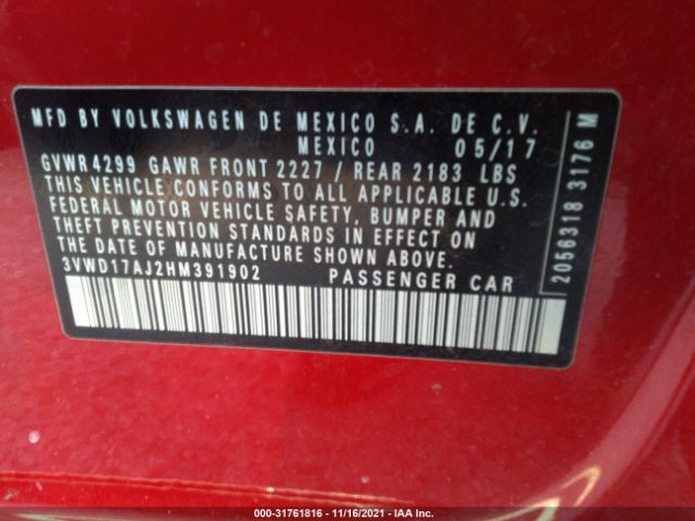 Photo 8 VIN: 3VWD17AJ2HM391902 - VOLKSWAGEN JETTA 