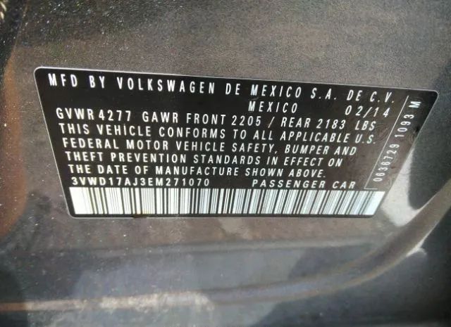 Photo 8 VIN: 3VWD17AJ3EM271070 - VOLKSWAGEN JETTA SEDAN 